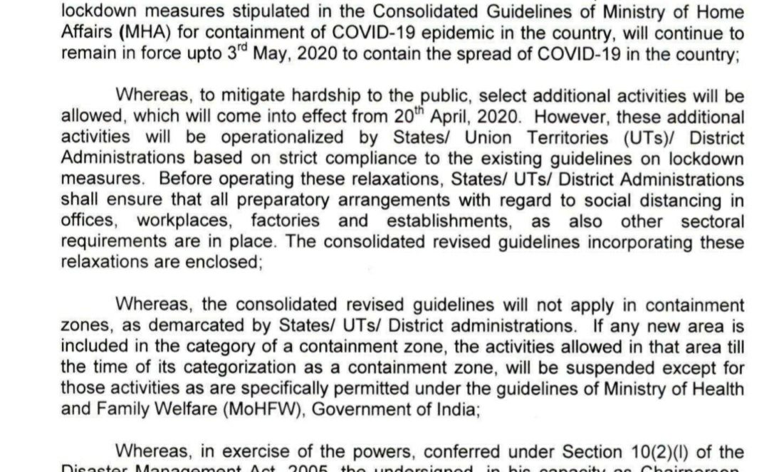#Lockdown2 : सरकार ने जारी की गाइडलाइन, जाने क्या रहेगा बंद और क्या रहेगाा खुला