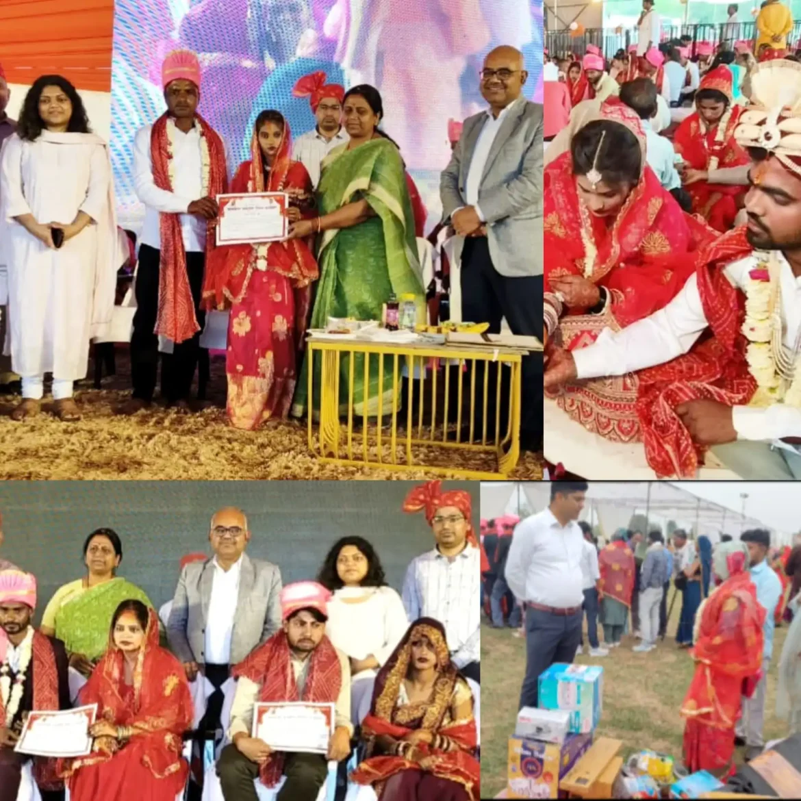 Kanpur News : CSA परिसर में हल्की बारिश के बीच सामूहिक विवाह में 156 जोड़े परिणय सूत्र में बंधे