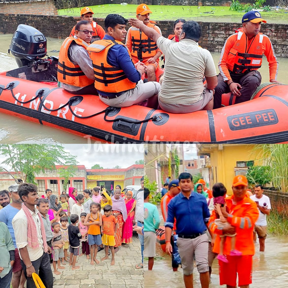 KANPUR NEWS : बारिश से बढ़ा पांडु नदी का जलस्तर, प्रशासन ने नाव से 67 परिवारों का किया रेस्क्यू